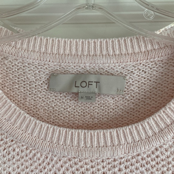 Light pink Loft sweater, gently used: size: M it runs small. - Picture 2 of 4